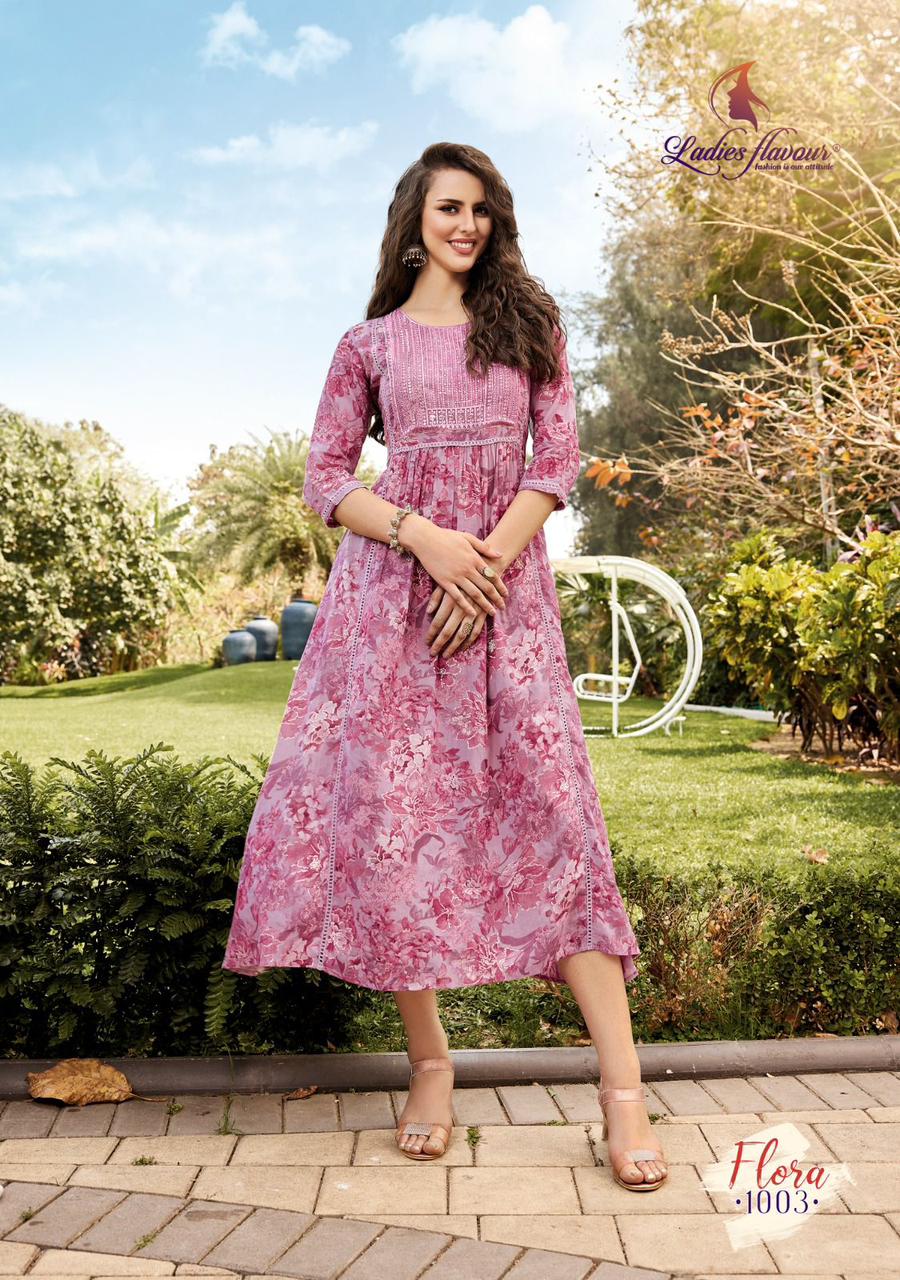 Flora By Ladies Flavour Printed Kurtis Catalog